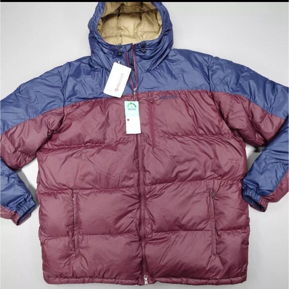 MARMOT Guides Mens 3XLT/4XLT Down Hoody Jacket Tall Port Royal/Navy 23080-20700